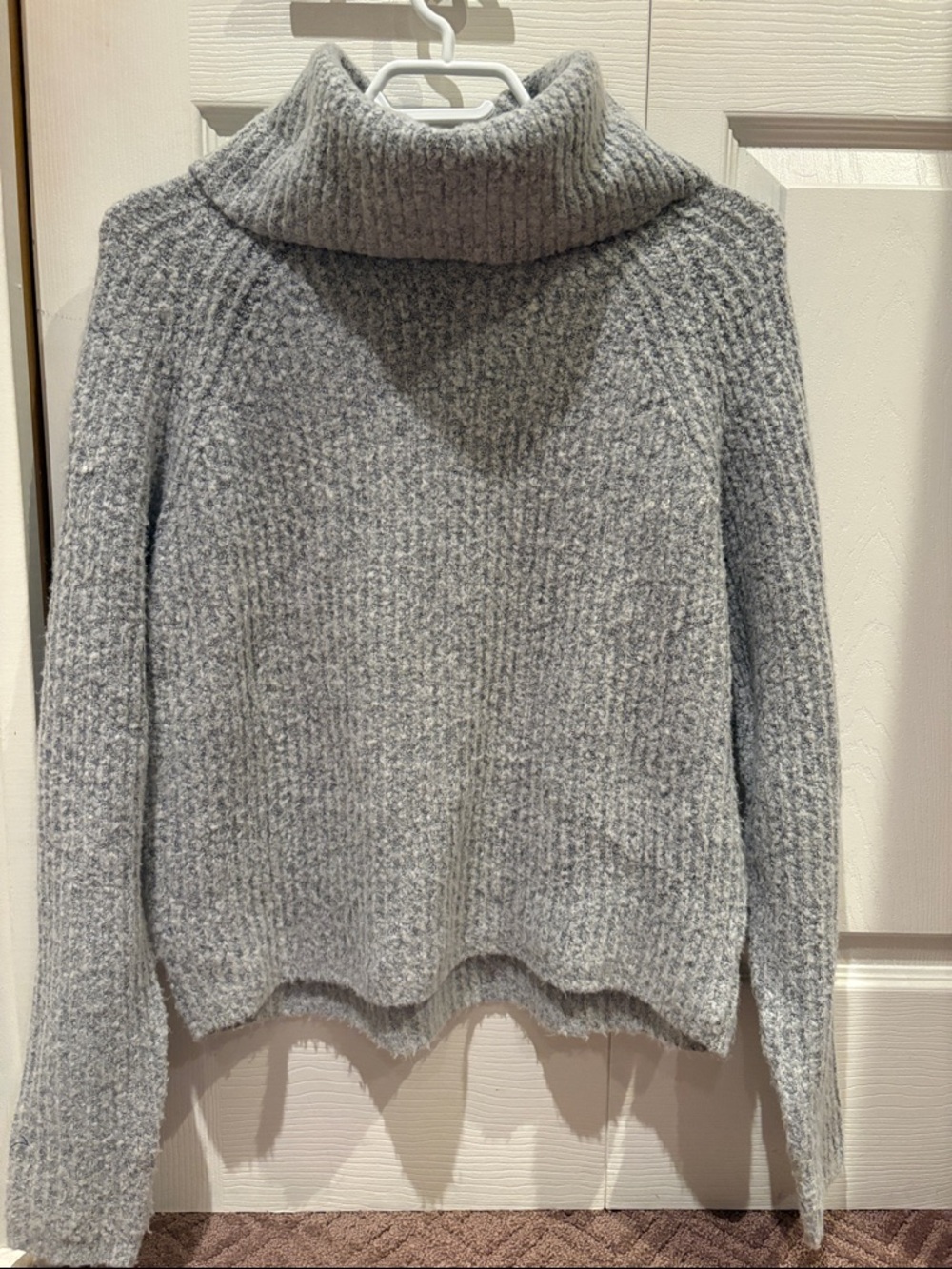 Garage Light Gray Ribbed Cowl Neck Sweater